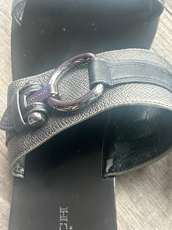 Coach Black Leather Slide‎ Sandals - Picture 5 of 8